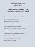 Famous Men of Rome Final Exam Preparation Questions 100% Solved.