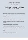 Family Nurse Practitioner Exam ANCC Questions and Verified Answers