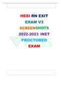 HESI RN EXIT EXAM V3 SCREENSHOTS 2022-2023 INET PROCTORED EXAM