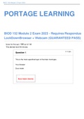 BIOD 152 Module 2 Exam 2023 - Requires Respondus LockDown Browser + Webcam (GUARANTEED PASS)