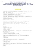 FISDAP OBGYN / PEDIATRICS &  OBSTETRICS/GYNECOLOGY EXAM PRACTICE 49  QUESTIONS WITH VERIFIED AND COMPLETE SOLUTIONS  ANSWERS/A+GRADE