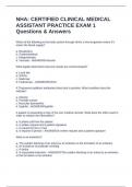 NHA: CERTIFIED CLINICAL MEDICAL ASSISTANT PRACTICE EXAM 1 Questions & Answers