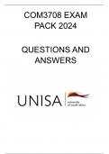 COM3708 EXAM PACK 2024 QUESTIONS AND ANSWERS.