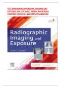 TEST BANK FOR RADIOGRAPHIC IMAGING AND EXPOSURE 6TH EDITION