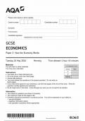 AQA GCSE ECONOMICS PAPER 2 QUESTION PAPER 2024 (8136/2: How the Economy Works)