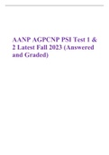 AANP AGPCNP PSI Test 1 & 2 Latest Fall 2023 (Answered and Graded)