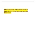 ACHE Board of Governance Exam 2023 | Questions and Answers