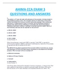 AHIMA CCA EXAM 3 WITH OVER 100 MULTIPLE QUESTIONS AND ANSWERS WITH COMPLETE SOLUTIONS, A+ RATED.