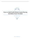 Focus on Adult Health Medical Surgical Nursing 2nd Edition Honan Test Bank