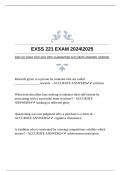 EXSS 221 EXAM 20242025 WITH GUARANTEED ACCCURATE ANSWERS |VERIFIED