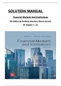 Solution Manual For Financial Markets and Institutions, 8th Edition by Anthony Saunders, Marcia Cornett, All Chapters 1 to 25 complete Verified editon ISBN: 9781260772401