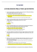 NUR2989  ATI BLOSSOM PRACTISE QUESTIONS