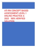 ATI RN CONCEPT BASED ASSESSMENT LEVEL 1 ONLINE PRACTICE A 2023 100% VERIFIED SOLUTION