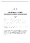 CPMSM PREP QUESTIONS WITH GUARANTEED ACCURATE ANSWERS |VERIFIED