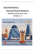 Solution Manual for International Financial Management, 10th Edition,  By Cheol Eun, Bruce G. Resnick, All Chapters 1 to 21 complete Verified editon ISBN:9781264413096