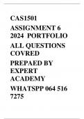 Cas1501 Assignment 6 portfolio Semester 2 2024 all questions are  answered distinctions guaranteed