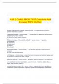   NAS 2 CHALLENGE TEST Questions And Answers 100% Verified.