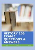 HISTORY 106 EXAM 1 QUESTIONS & ANSWERS SCORED A+