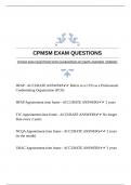 CPMSM EXAM QUESTIONS WITH GUARANTEED ACCURATE ANSWERS |VERIFIED