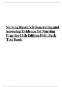 Test Bank Nursing Research Generating and Assessing Evidence for Nursing Practice 11th Edition by Denise Polit & Cheryl Beck , ISBN:9781975110642 Chapters 1-33 |Complete Guide A+|