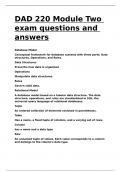 DAD 220 Module Two exam questions and answers