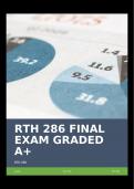 RTH 286 FINAL EXAM GRADED A+