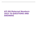 ATI RN Maternal Newborn 2023 70 QUESTIONS AND ANSWERS