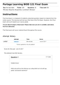 Portage Learning Nutrition BIOD 121 Final Exam