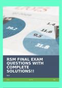 RSM FINAL EXAM QUESTIONS WITH COMPLETE SOLUTIONS!!