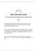 HIMT 1100 FINAL EXAM WITH GUARANTEED ACCURATE ANSWERS |VERIFIED