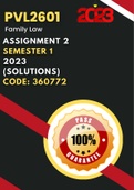 PVL2601 Assignment 2 (360772) Solutions for Semester 1 2023 