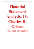 Financial Statement Analysis, 13e Charles H. Gibson (Test Bank)