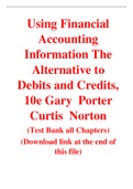 Using Financial Accounting Information The Alternative to Debits and Credits, 10e Gary  Porter Curtis  Norton (Test Bank)