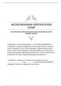 NCCM PROGRAM CERTIFICATION EXAM WITH GUARANTEED ACCURATE ANSWERS |VERIFIED  