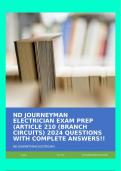 ND JOURNEYMAN ELECTRICIAN EXAM PREP (ARTICLE 210 (BRANCH CIRCUITS) 2024 QUESTIONS WITH COMPLETE ANSWERS!!