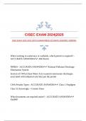 CISEC EXAM 2024|2025 WITH GUARANTEEED ACCURATE ANSWERS |VERIFIED