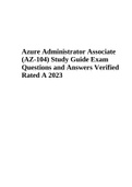 Azure Administrator Associate (AZ-104) Study Guide Exam (Questions and Answers Verified Rated A+)