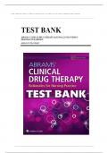 Abrams’ Clinical Drug Therapy Rationales for Nursing Practice 12th Edition TEST BANK by Geralyn Frandsen, Verified Chapters 1 - 16, Complete Newest Version