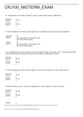 CRJ 100 Week 5 Midterm Exam Questions and Answers