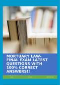 MORTUARY LAW- FINAL EXAM LATEST QUESTIONS WITH 100% CORRECT ANSWERS!!