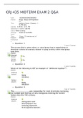 CRJ 435 MIDTERM EXAM 2 Q&A . Midterm Exam: Chapters 1 - 5 (150 pts)