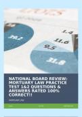 NATIONAL BOARD REVIEW: MORTUARY LAW PRACTICE TEST 1&2 QUESTIONS & ANSWERS RATED 100% CORRECT!!