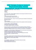 CSET Multiple Subjects Subtest 3 Physical Education, Human Development, Visual & Performing Arts  QUESTIONS AND CORRECT DETAILED ANSWERS (VERIFIED ANSWERS) |ALREADY GRADED A+