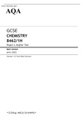 AQA GCSE CHEMISTRY 8462/1H Paper 1 Higher Tier June 2022 FINAL MARK SCHEME