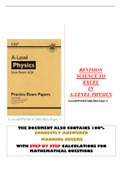 REVISION SCIENCE TO EXCEL IN A-LEVEL PHYSICS A-levelPHYSICS7408/3BA Paper 3