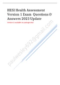  HESI Health Assessment Version 1 Exam  Questions & Answers 2023 Update 