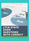 LTCA STATE EXAM QUESTIONS WITH CORRECT ANSWERS!!