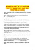 ALMS ANATOMY & PHYSIOLOGY PRETEST QUESTIONS AND 100% VERIFIED ANSWERS