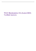 WGU Biochemistry OA (Latest 2023) Verified Questions and Answers