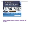 Seidel's Guide to Physical Examination 9th Edition Ball Test Bank